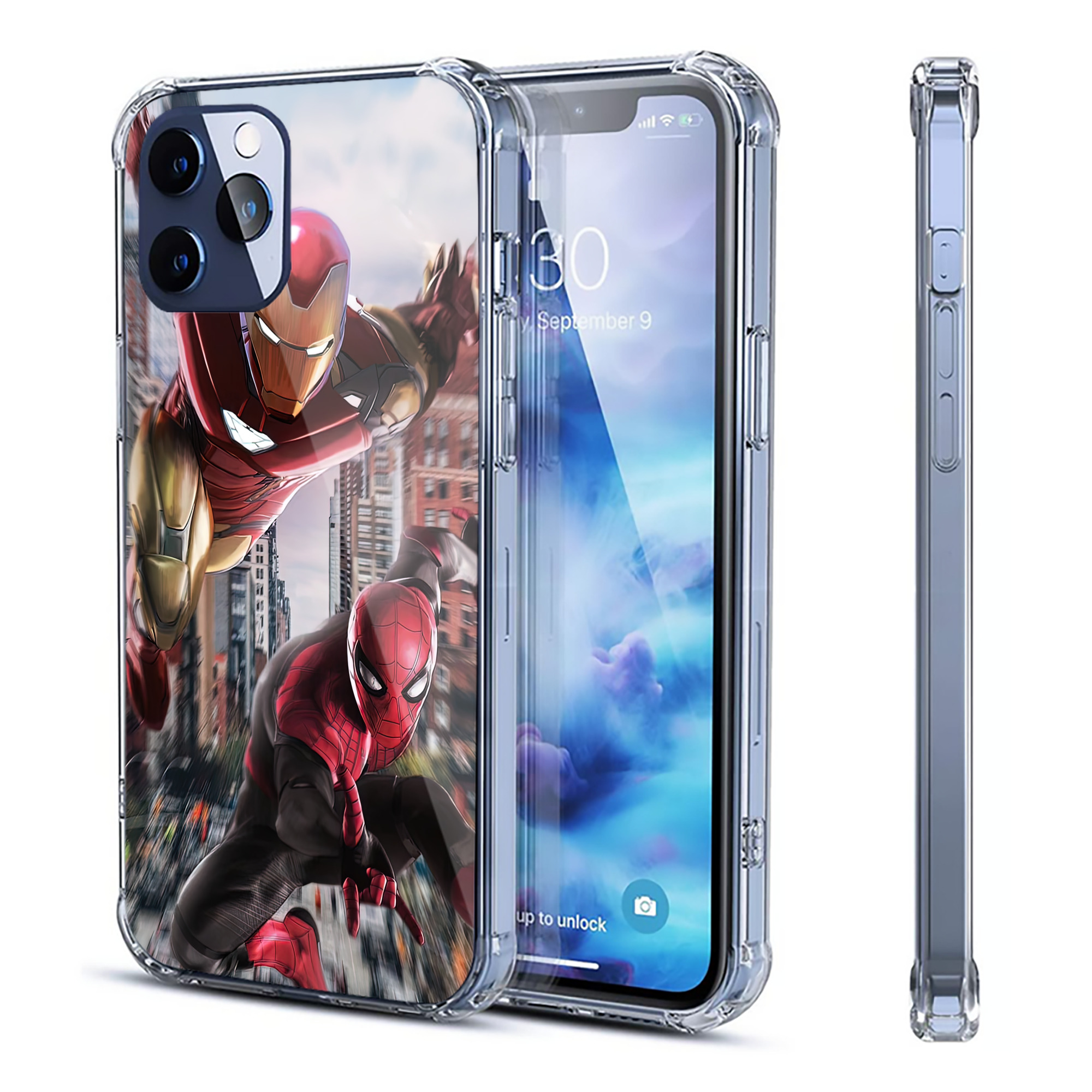 （画像用） Spider Man スパイダーマン 【iPhone 12シリーズ対応】透明スマホケース（クリアソフトケース）